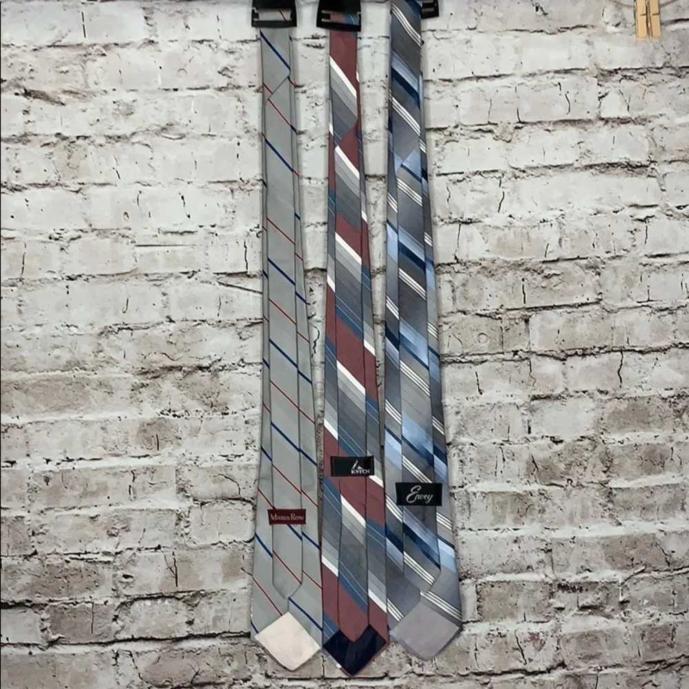 3 vintage upcycled striped ties